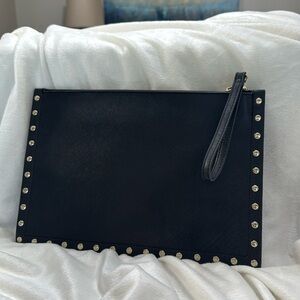 White House Black Market clutch/wristlet with gold accents